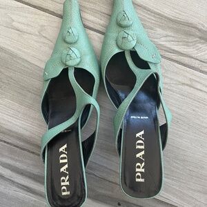 Prada leather mules